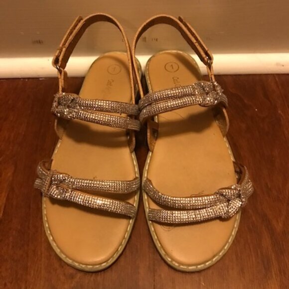 Cat & Jack Rose Gold Gem Sandals Size 1 - Picture 1 of 2
